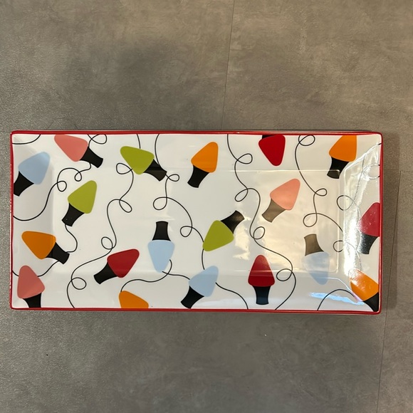 New Celebrate It Christmas/ Noel 14” Peppermint Lane Ceramic Tray - Picture 1 of 4